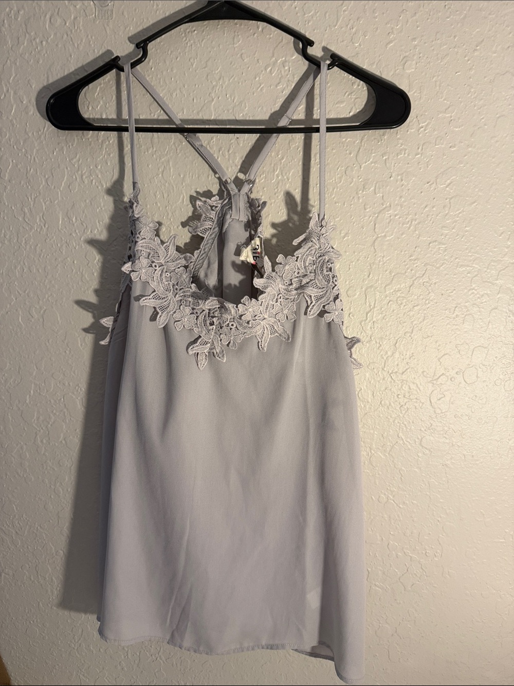 BiBi Light Gray Lace-Trim Camisole